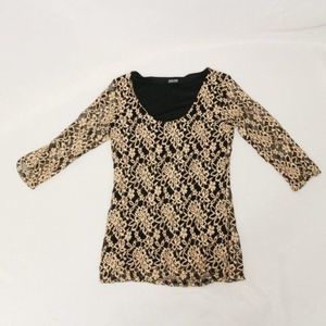 Alloy Fitted Long Lace Top M